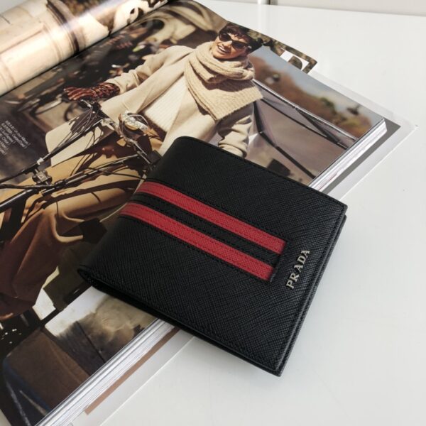 1:1 Replica Prada Saffiano Wallet Black For Women, Women's Wallets 4.5in/11cm