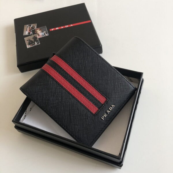 1:1 Replica Prada Saffiano Wallet Black For Women, Women's Wallets 4.5in/11cm