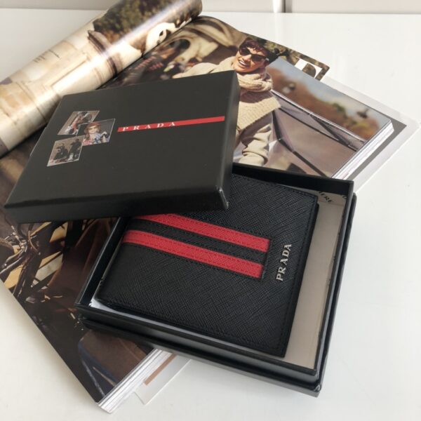 1:1 Replica Prada Saffiano Wallet Black For Women, Women's Wallets 4.5in/11cm