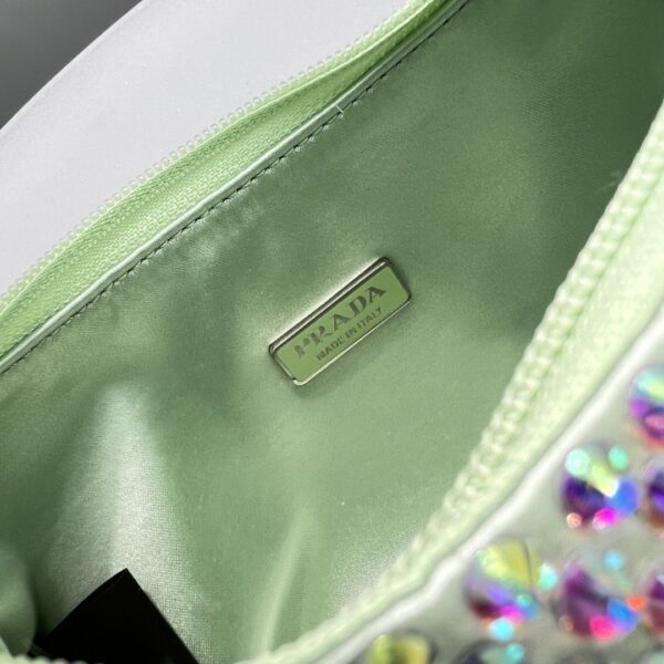 Prada Satin Mini-Bag With Crystals Silver/Gold For Women, Women's Bags 8.6in/22cm
