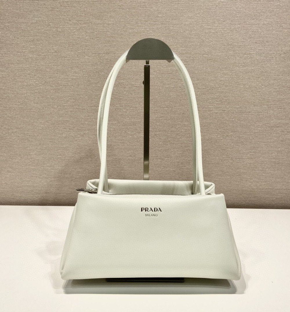 Prada Small Bag White For Women, Women's Bags 9.8in/25cm 1BA368_2DDJ_F0009_V_OOO