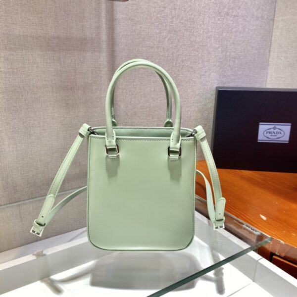 Prada Small Brushed Tote Green For Women, Women's Bags 6.9in/18cm