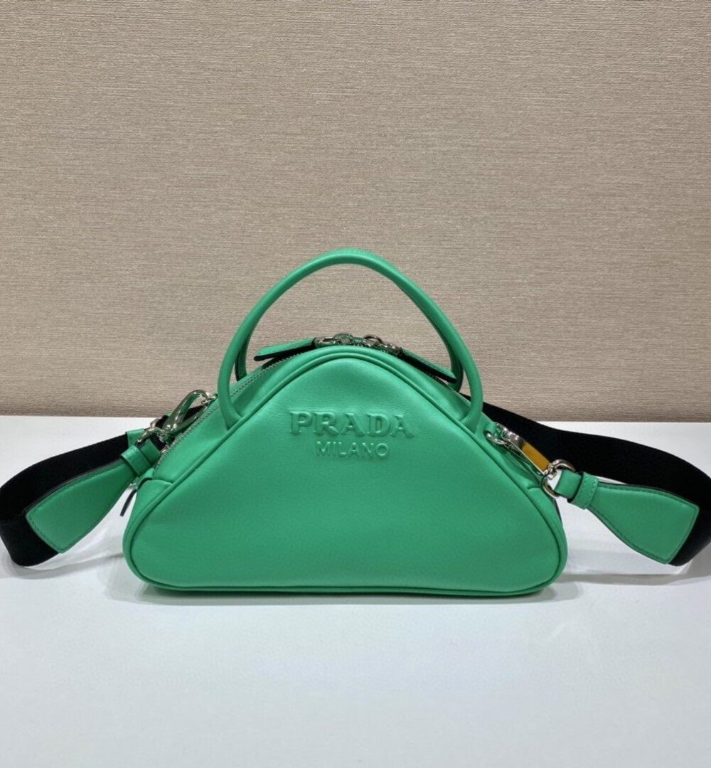 Prada Triangle Bag Green For Women, Women's Bags 9.8in/25cm 1BB082_2BYA_F0458_V_NEO