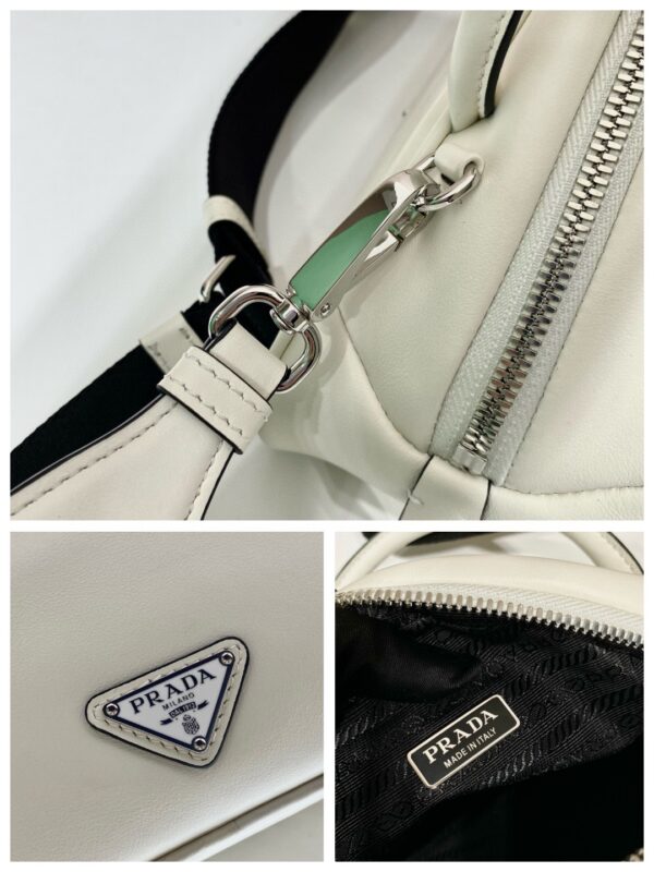 Prada Triangle Bag White For Women, Women's Bags 9.8in/25cm 1BB082_2BYA_F0009_V_NEO