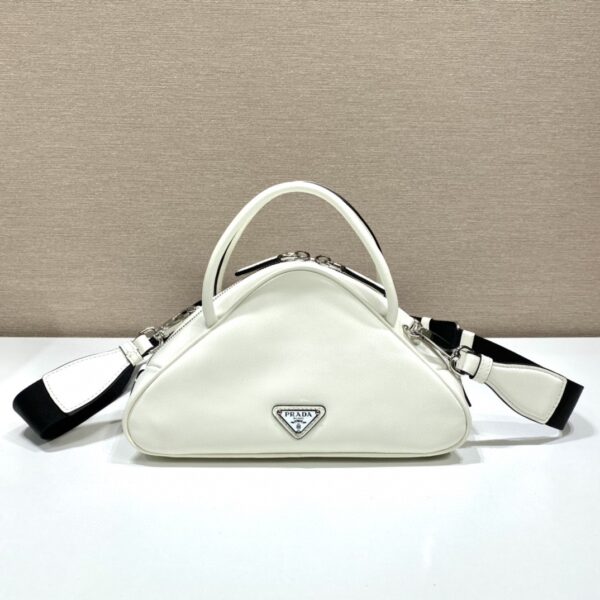 Prada Triangle Bag White For Women, Women's Bags 9.8in/25cm 1BB082_2BYA_F0009_V_NEO