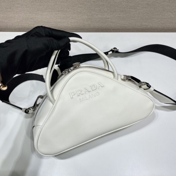 Prada Triangle Bag White For Women, Women's Bags 9.8in/25cm 1BB082_2BYA_F0009_V_NEO