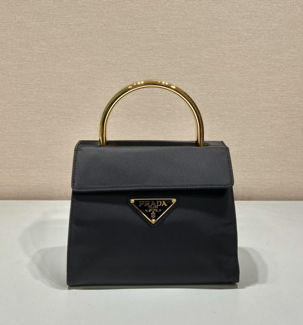 Prada Vintag Handle Bag Black For Women, Women's Bags 8.2in/21cm