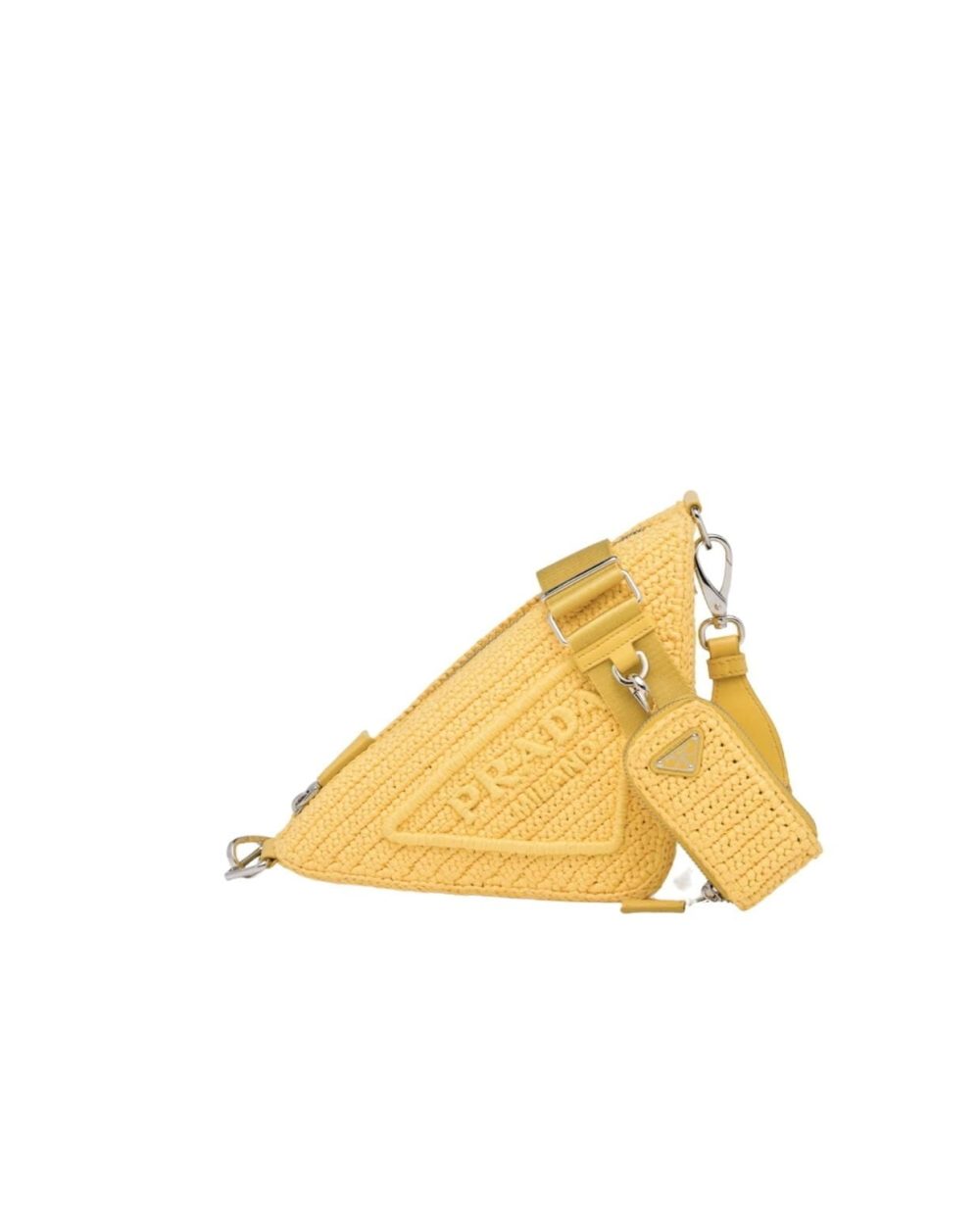 Raffia Prada Triangle Bag Yellow For Women 1BH190_2A2T_F0010_V_DRO