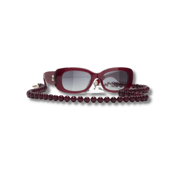 [REP 1:1] Rectangle Sunglasses Burgundy And Gold For Women A71511 X08101 S2016