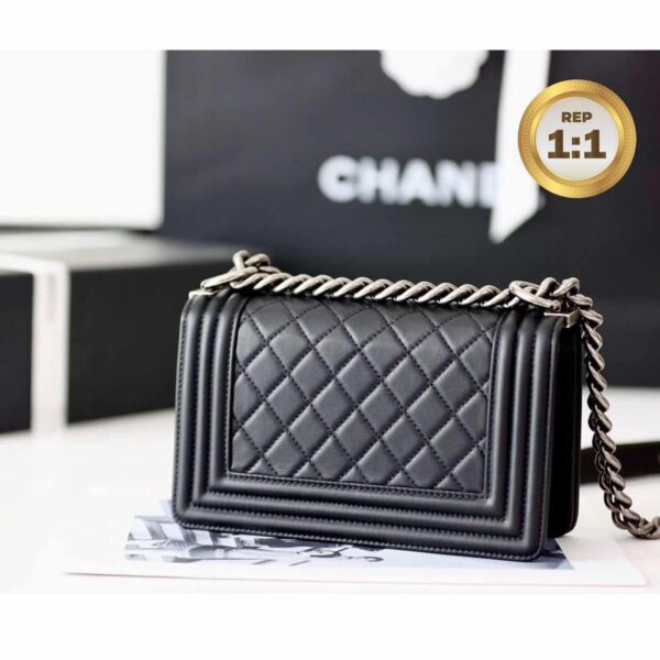 1:1 Replica Chanel Mini Classic Flapbag Black For Women 20cm/7.9 in