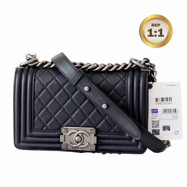 1:1 Replica Chanel Mini Classic Flapbag Black For Women 20cm/7.9 in