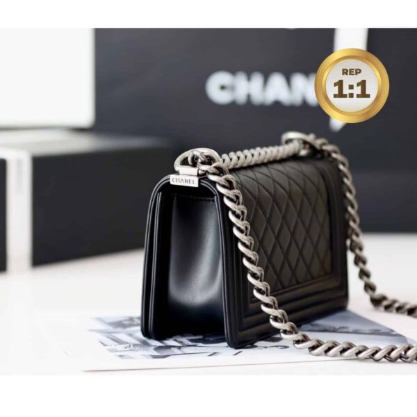 1:1 Replica Chanel Mini Classic Flapbag Black For Women 20cm/7.9 in