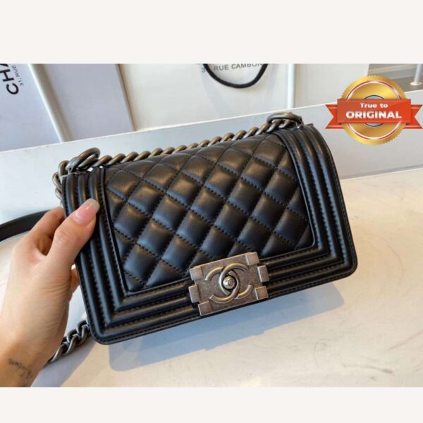 1:1 Replica Chanel Mini Classic Flapbag Black For Women 20cm/7.9 in