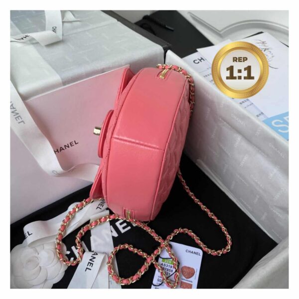 1:1 Replica Chanel Mini Heart Bag Coral Pink For Women 7in/18cm AS3191 B07958 NH621