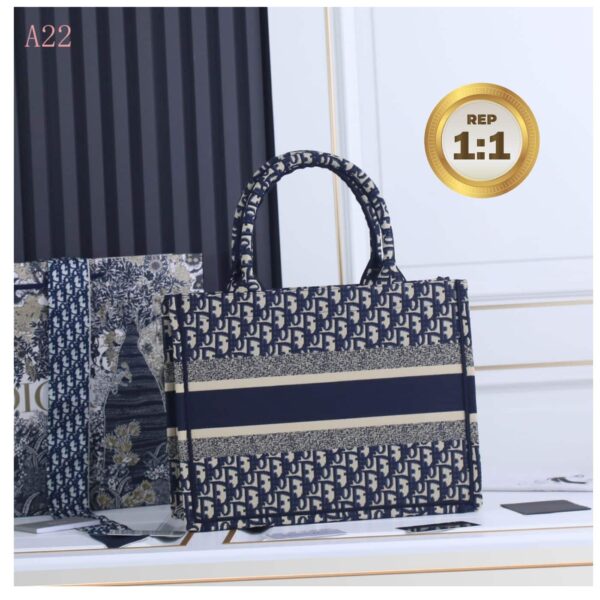 1:1 Replica Christian Dior Medium Dior Book Tote Bag Blue For Women 14in/36cm CD M1296ZRIW_M928