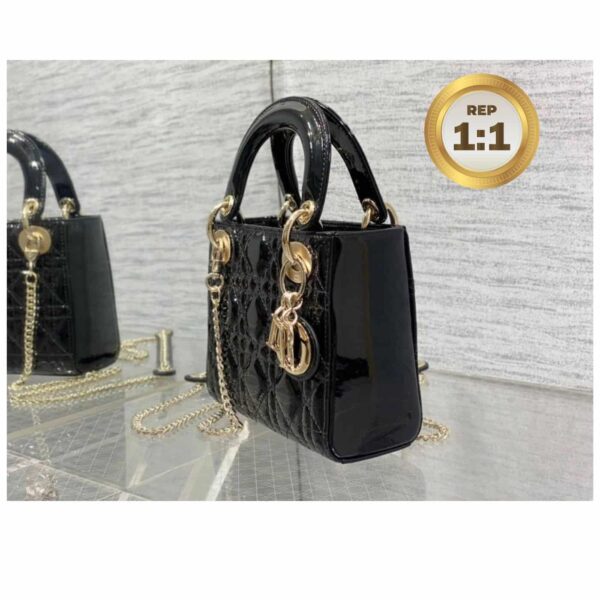 1:1 Replica Christian Dior Mini Lady Dior Bag Black For Women 17cm