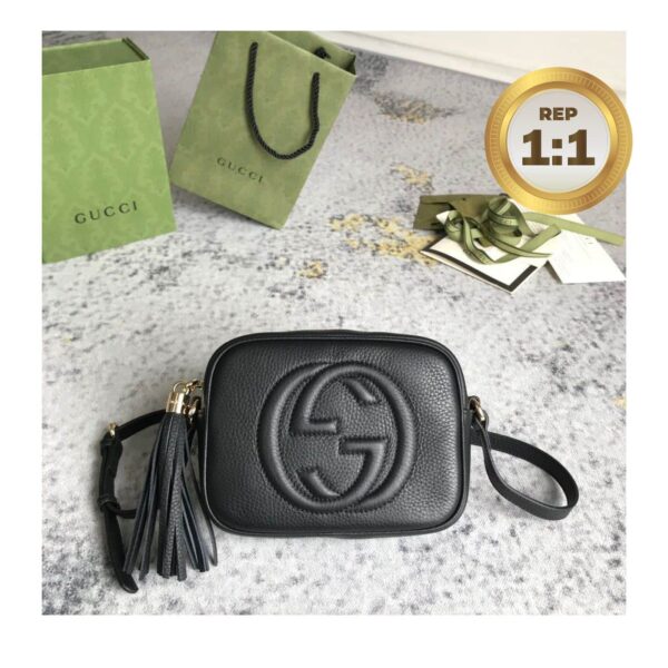 1:1 Replica Gucci Soho Small Disco Bag Black For Women 8in/21cm GG 308364