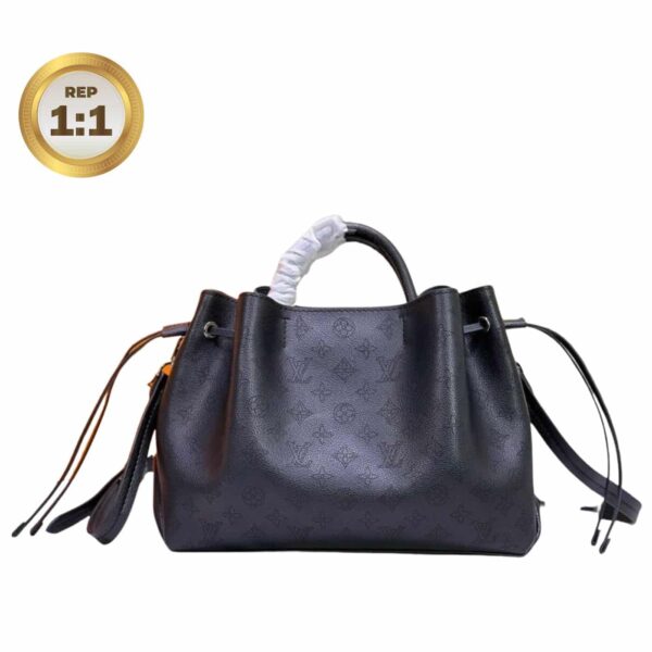 1:1 Replica Louis Vuitton Bella Tote Mahina Black For Women 12.6in/32cm LV M59200