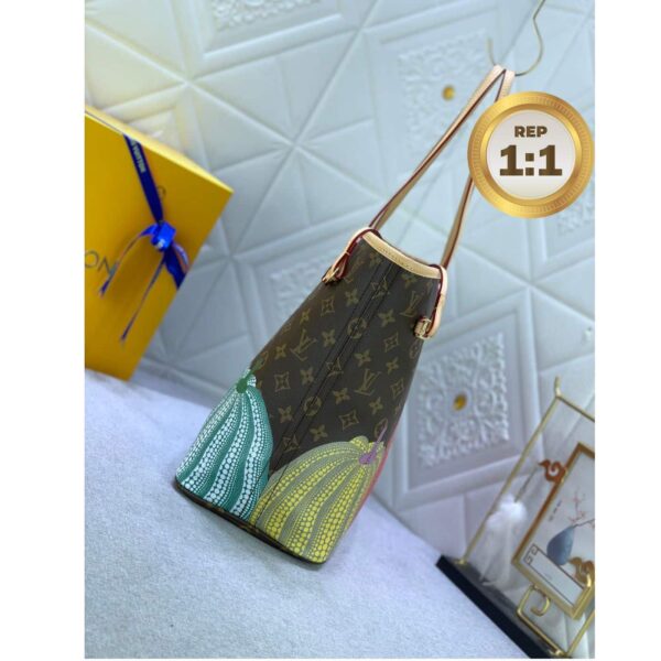 1:1 Replica Louis Vuitton LV x YK Neverfull MM Bag Brown For Women 12.2in/31cm M46468