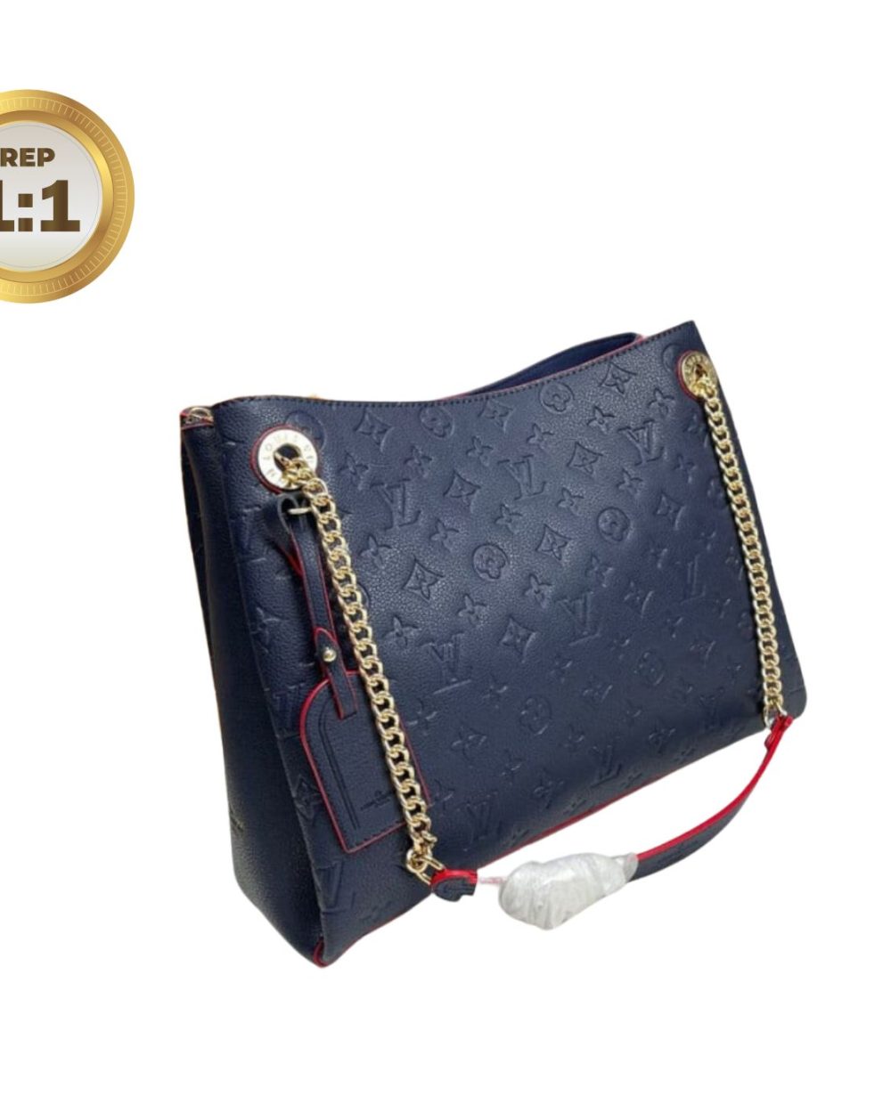 1:1 Replica Louis Vuitton Surene MM Monogram Empreinte Navy Blue/Red For Women 14.6in/37cm M43759
