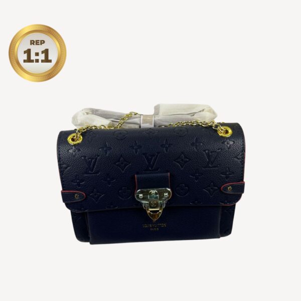 1:1 Replica Louis Vuitton Vavin MM Monogram Empreinte Navy Blue For Women 9.8in/25cm LV M43925