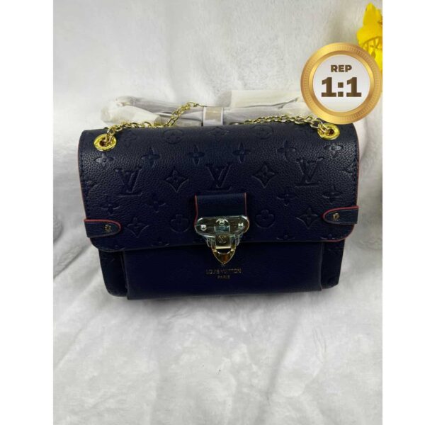 1:1 Replica Louis Vuitton Vavin MM Monogram Empreinte Navy Blue For Women 9.8in/25cm LV M43925