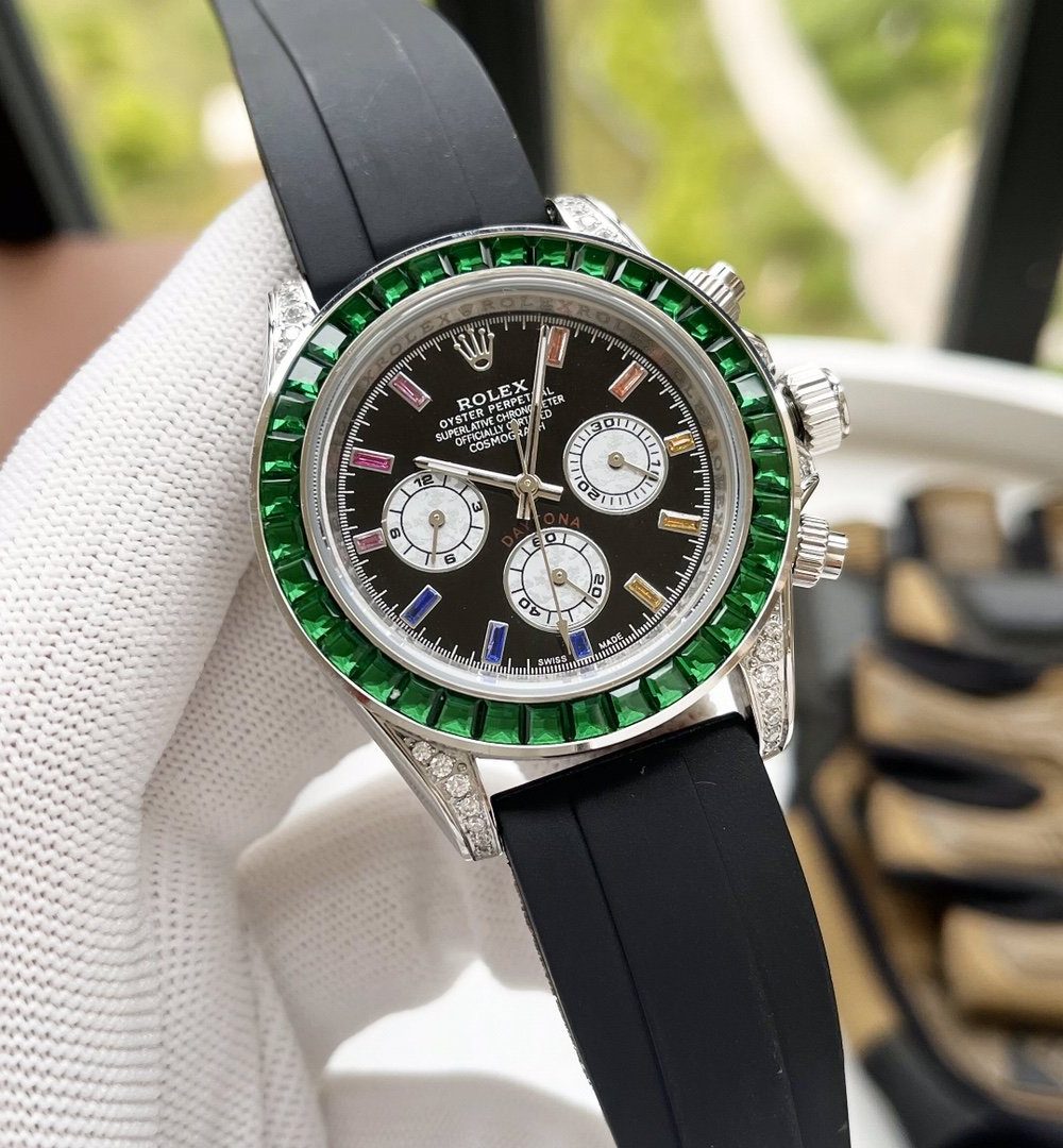 Rolex Cosmograph Daytona 40mm Silver Toned Beaded For Men