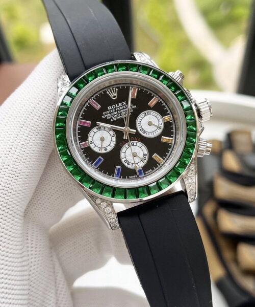 Rolex Cosmograph Daytona 40mm Silver Toned Beaded For Men