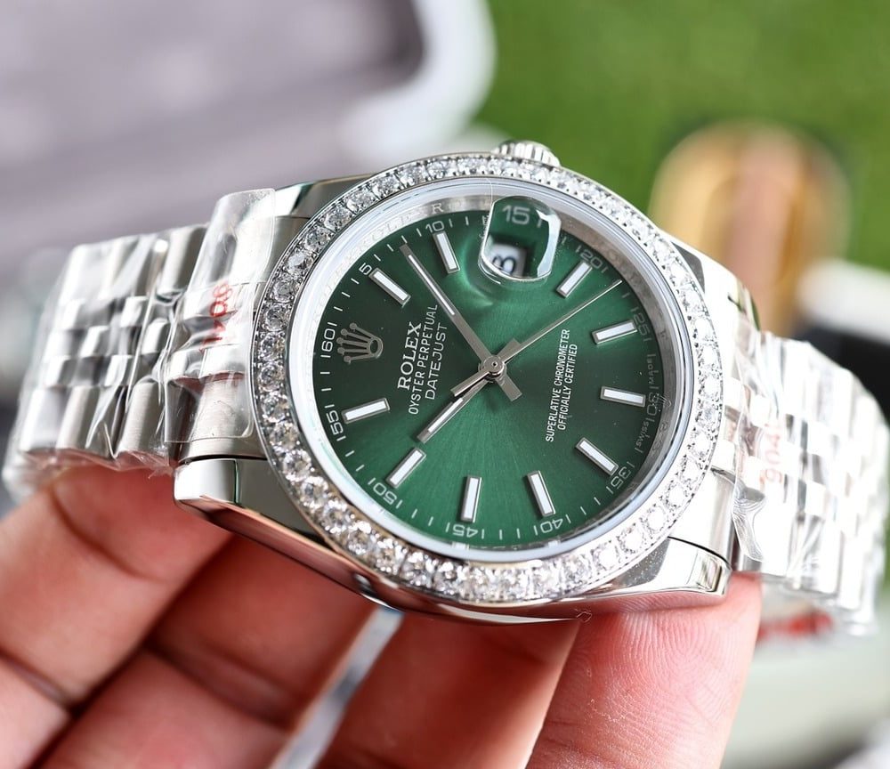 Rolex Datejust 36mm Silver Toned For Men Mint Green (Jubilee) 126300