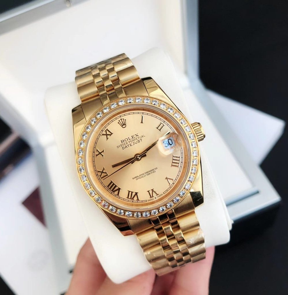 Rolex Datejust Watch Gold Toned Unisex