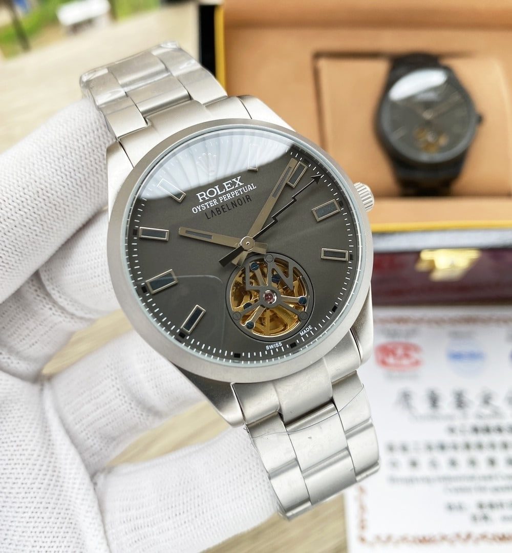 Rolex Labelnoir 41mm Silver Metal Toned For Men