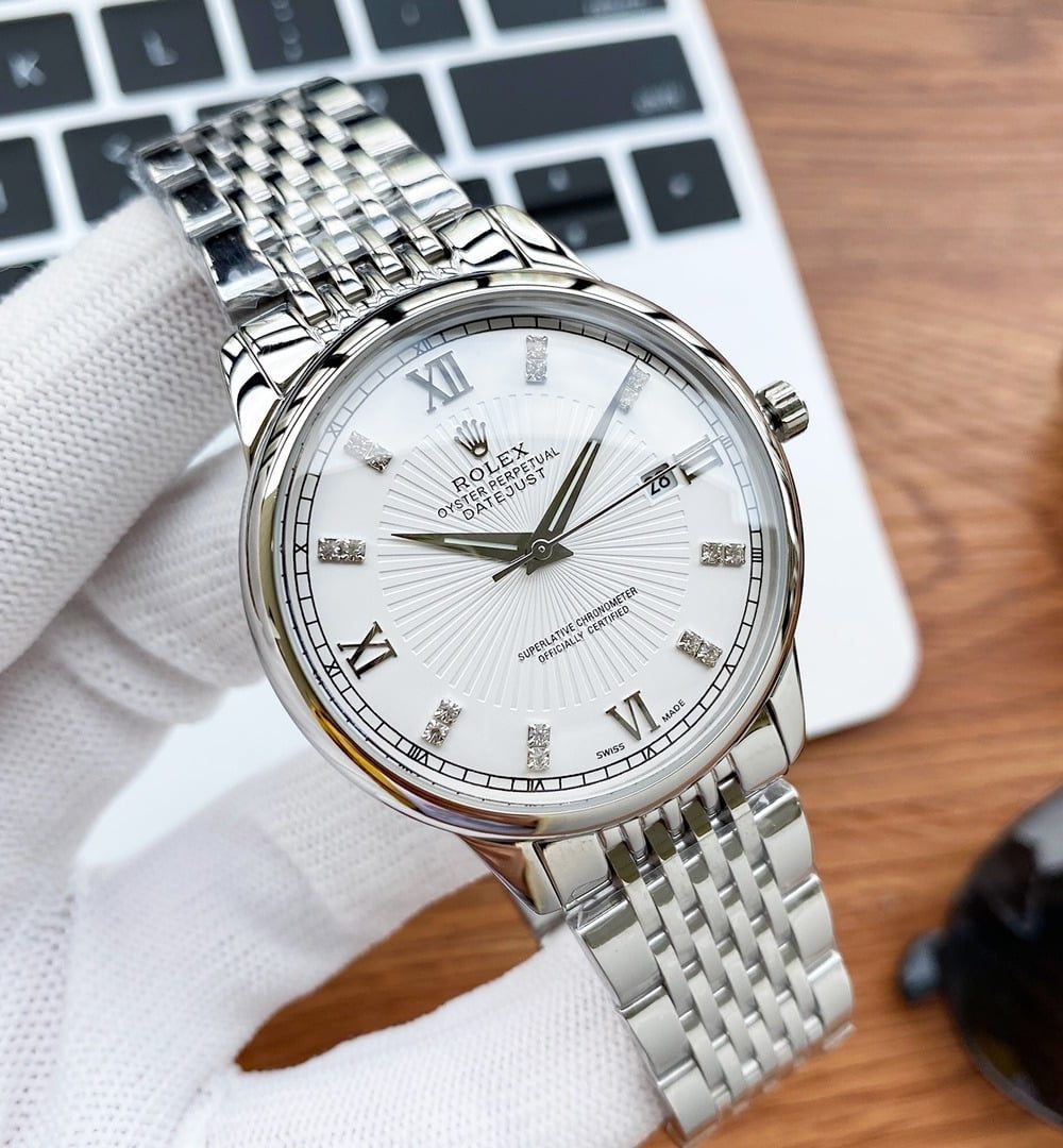 Rolex Oyster Perpetual 43mm Silver Toned For Men