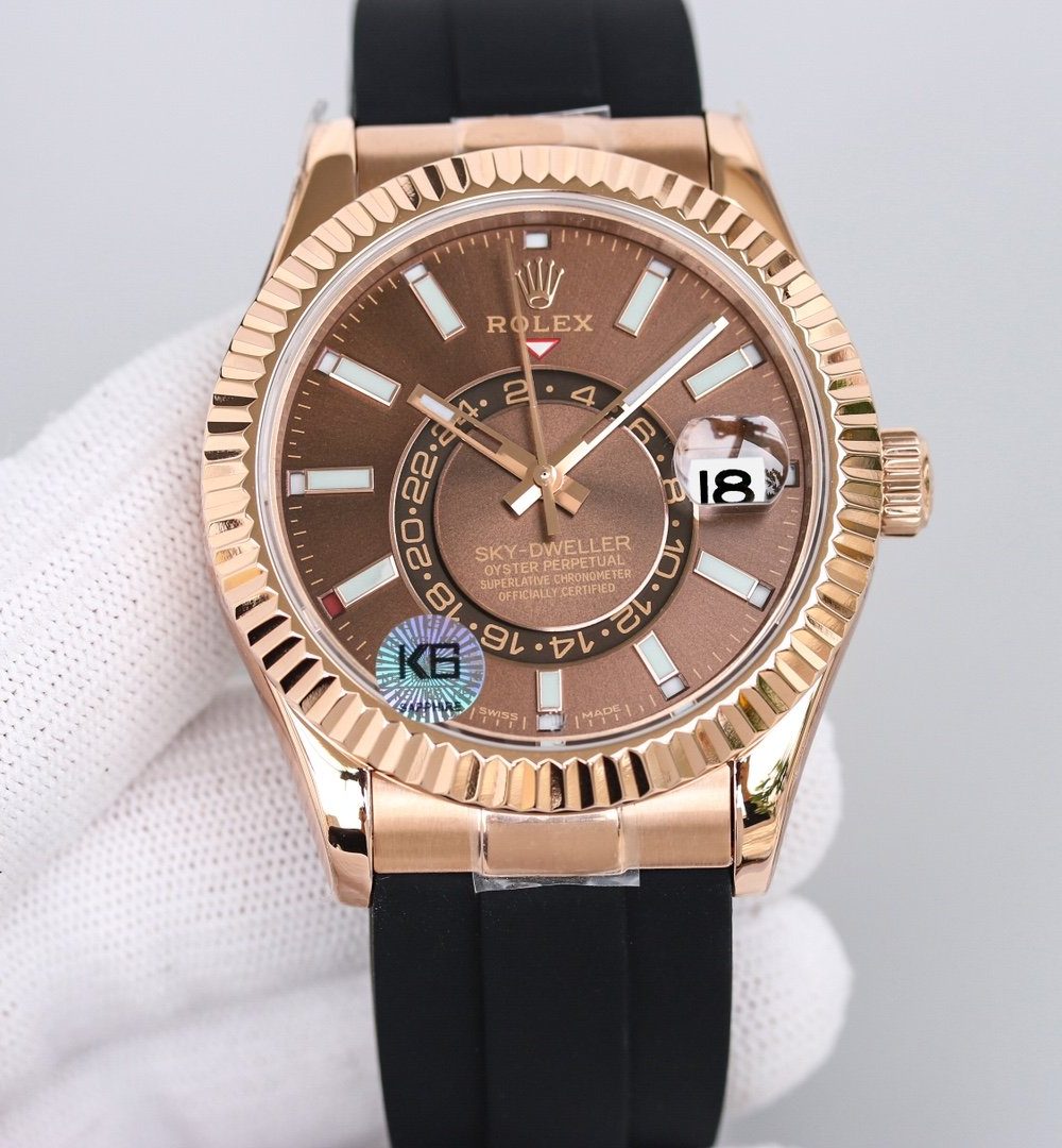 Rolex Sky - Dweller 42mm Gold Toned For Men 326235