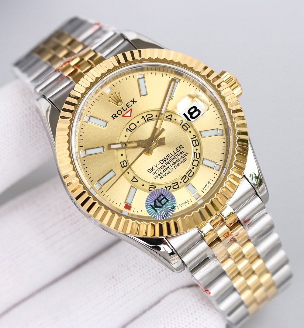 Rolex Sky - Dweller 42mm Gold Toned For Men 326933