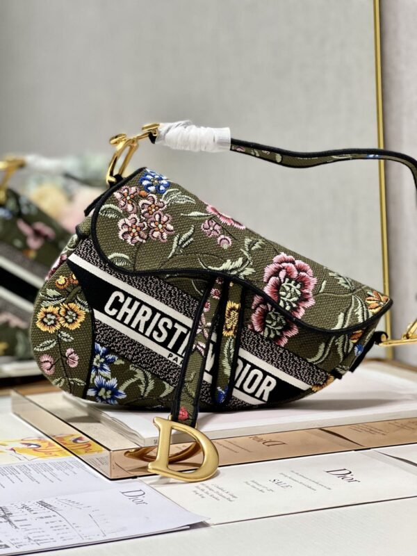 1:1 Replica Saddle Bag White/Green Khaki/Black/Beige For Women 10in/25.5 cm M0446CEAU_M933