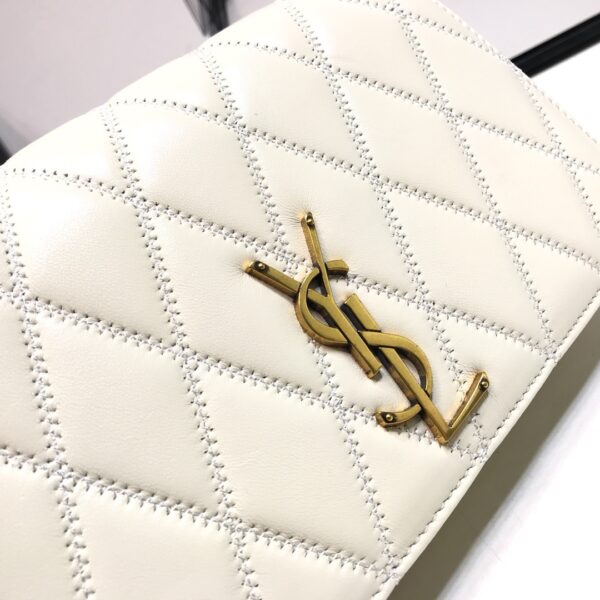 [REP 1:1] Saint Laurent Angie Patent Handbag White For Women 8.6in/22cm YSL