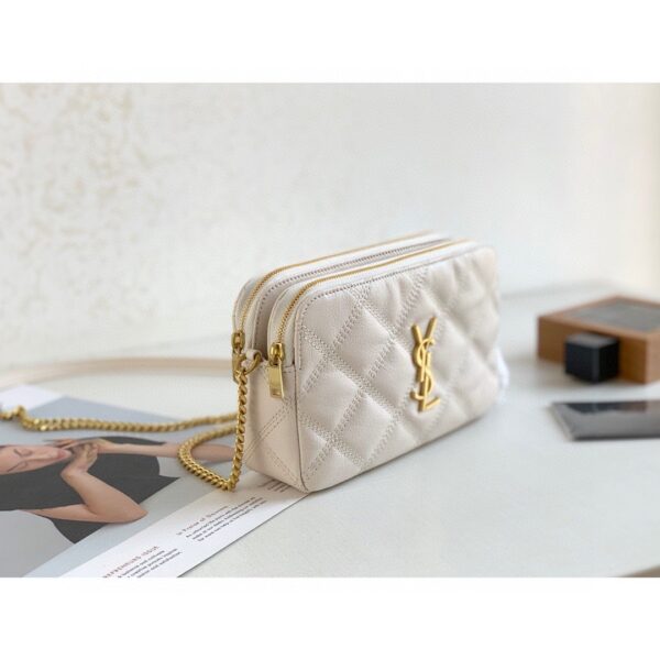 [REP 1:1] Saint Laurent Becky Crossbody Bag White For Women 7in/18cm YSL P00555149