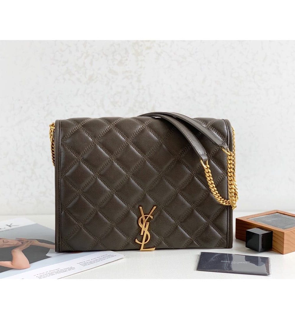 [REP 1:1] Saint Laurent Becky Small Shoulder Bag Brown For Women 10.5in/27cm YSL