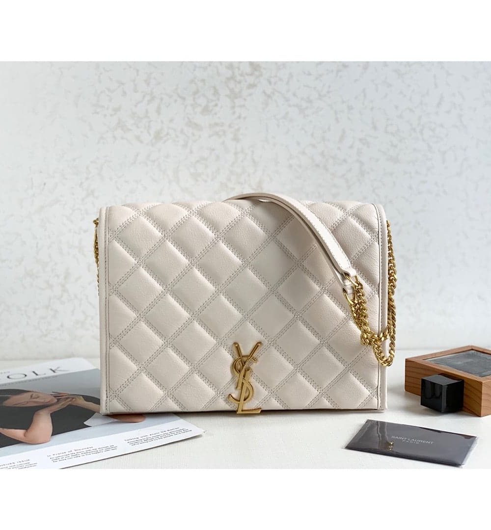 [REP 1:1] Saint Laurent Becky Small Shoulder Bag White For Women 10.5in/27cm YSL