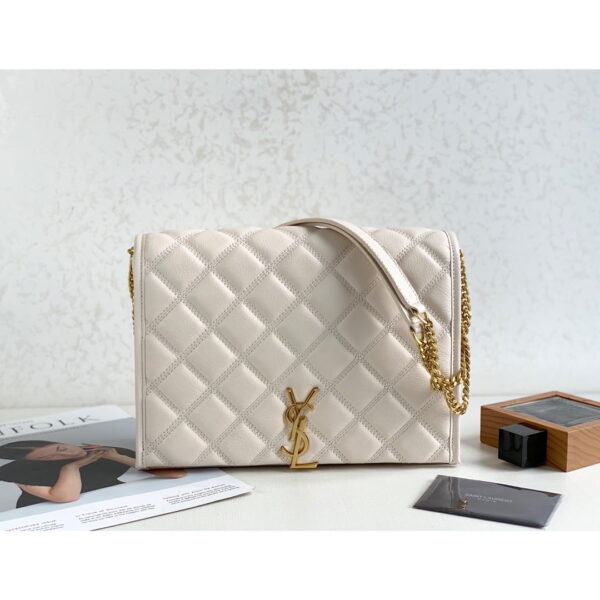 [REP 1:1] Saint Laurent Becky Small Shoulder Bag White For Women 10.5in/27cm YSL