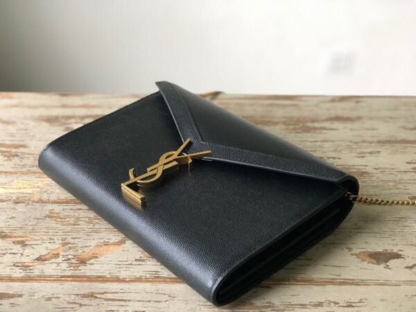 [REP 1:1] Saint Laurent Cassandra Flap-Front Crossbody Bag Black For Women 8.7in/22cm YSL