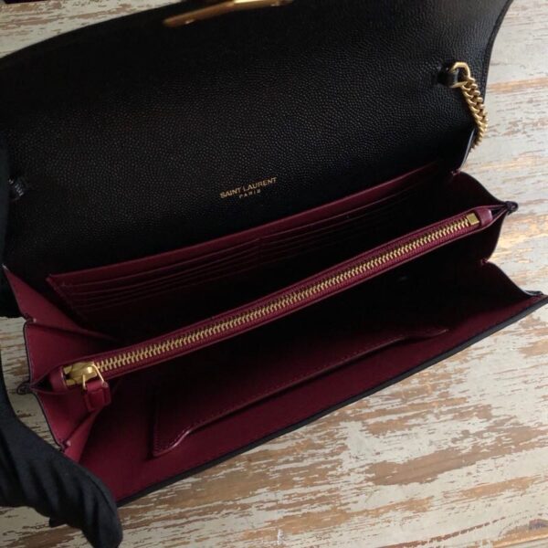 [REP 1:1] Saint Laurent Cassandra Flap-Front Crossbody Bag Black For Women 8.7in/22cm YSL