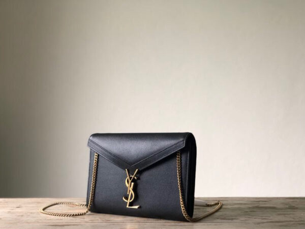 [REP 1:1] Saint Laurent Cassandra Flap-Front Crossbody Bag Black For Women 8.7in/22cm YSL