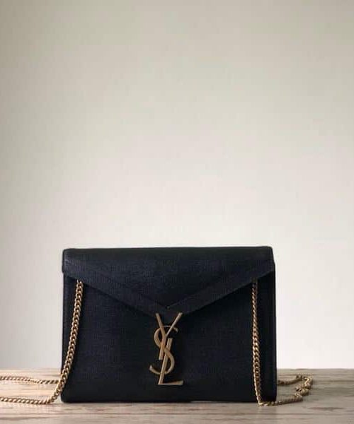 [REP 1:1] Saint Laurent Cassandra Flap-Front Crossbody Bag Black For Women 8.7in/22cm YSL