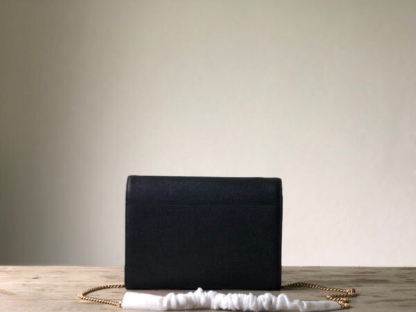 [REP 1:1] Saint Laurent Cassandra Flap-Front Crossbody Bag Black For Women 8.7in/22cm YSL
