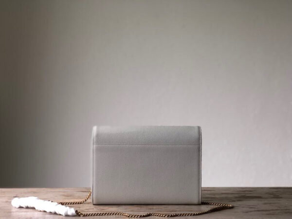 [REP 1:1] Saint Laurent Cassandra Flap-Front Crossbody Bag White For Women 8.7in/22cm YSL