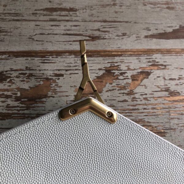 [REP 1:1] Saint Laurent Cassandra Flap-Front Crossbody Bag White For Women 8.7in/22cm YSL