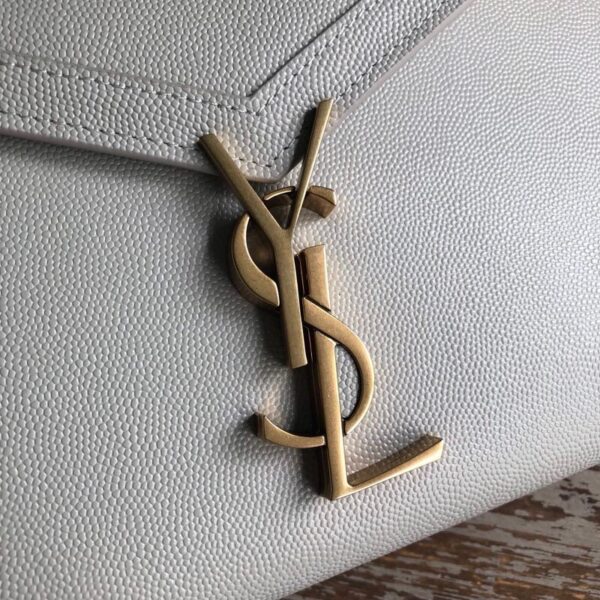 [REP 1:1] Saint Laurent Cassandra Flap-Front Crossbody Bag White For Women 8.7in/22cm YSL