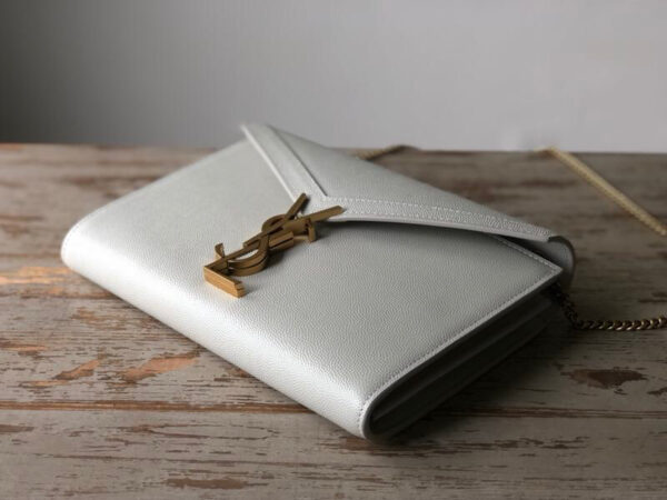 [REP 1:1] Saint Laurent Cassandra Flap-Front Crossbody Bag White For Women 8.7in/22cm YSL