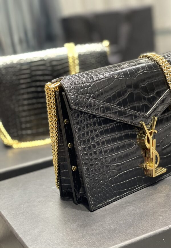 [REP 1:1] Saint Laurent Cassandra Medium Chain Bag Black For Women 8.6in/22cm YSL